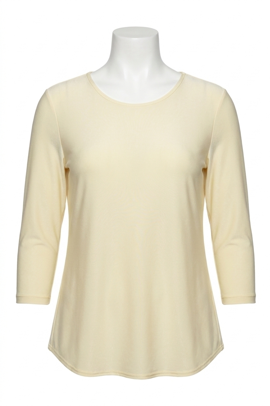 NEW SYMPLI go to classic 3/4 sleeve tee in lemon chiffon